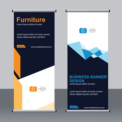 Business banner roll up set, standee banner template, Modern banner.