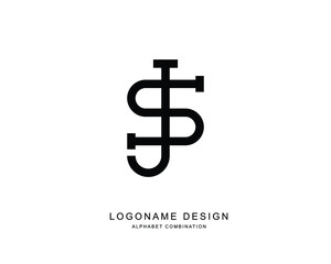 J and S. monogram logotype. initial letter icon collection in elegant, luxury, minimal, and simple design. alphabet logo identity in vector.