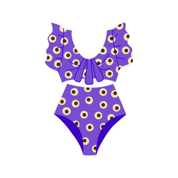 recommend clip art: Female two-piece swimsuit with polka dot print