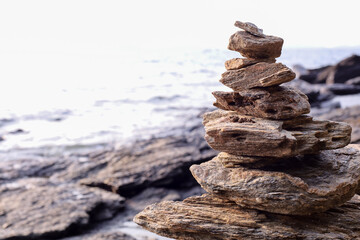 Rock stacks on the beach