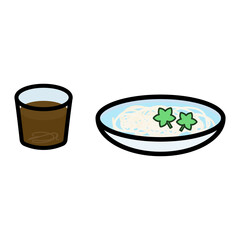 シンプルでかわいいそうめんのイラスト