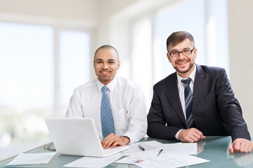 Obraz premium Businessman interview.