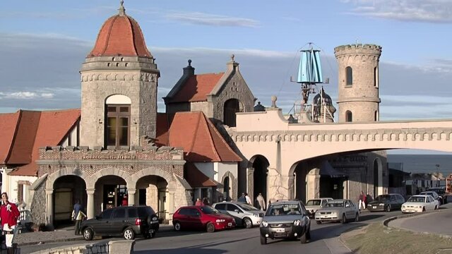 The Tower of the Monk (Torreon del Monje), a Small Castle and Iconic Building on the Seafront in Mar del Plata, Buenos Aires Province, Argentina.  