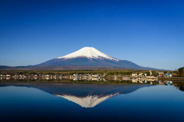 Mount Fuji at Yamanaka lake at blue sky, Yamanashi