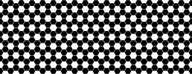 black and white football or soccer ball wide vector seamless background