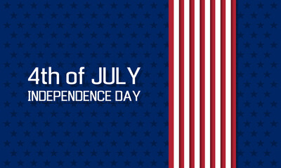 4th of july - usa independence day, holiday banner or social media post template - obrazy, fototapety, plakaty