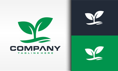 simple plant seeds logo