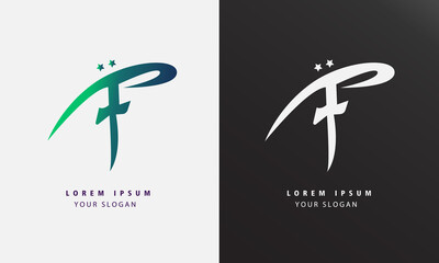 letters f green gradient logo