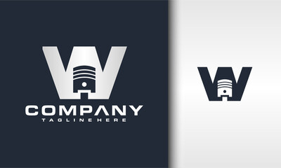 letter W piston logo