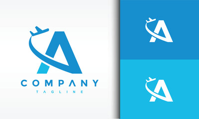 letter A airplane logo