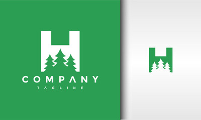 letter H fir tree logo
