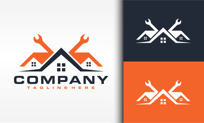 real estate home wrench logo