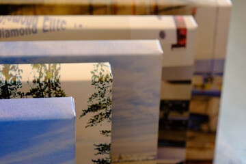 Stack of Canvas Gallery wrap prints from the side
