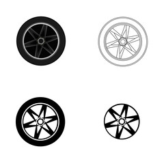 set of car wheel vector on white background - 436428248