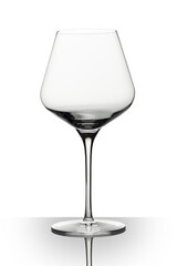 Red wine glass on white background on white plexiglass.
