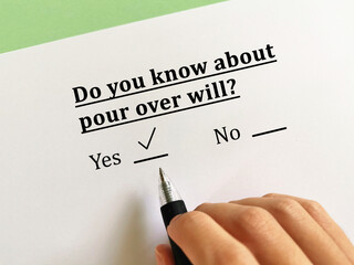 Questionnaire about last will