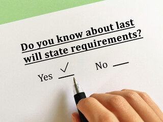 Questionnaire about last will