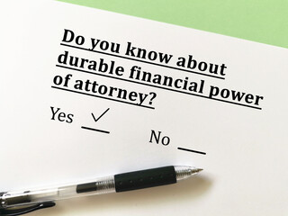 Fototapeta premium Questionnaire about last will