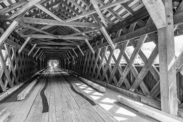 Longest covered Bridge in Brattleboro Vermont over the West river
