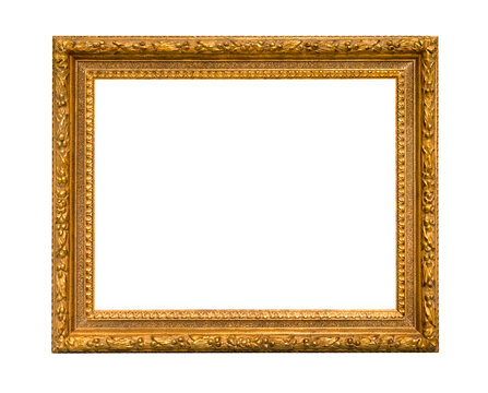 old wide classic wood picture frame cutout