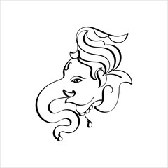 Ganesha The Lord Of Wisdom Calligraphic Style
