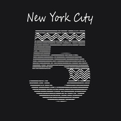 Five topography t-shirt design for print