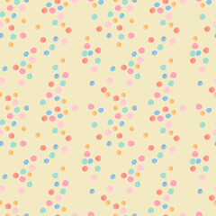 Watercolor seamless pattern in on-trend color with circles and shapes.Kids sun texture on yellow isolated hand painted background.Designs for nursery rooms,wallpapers,textiles,t-shirts,scarves.