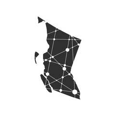 Map of British Columbia. Concept of travel and geography of Canada.