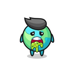 the cute earth character with puke