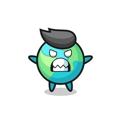 wrathful expression of the earth mascot character