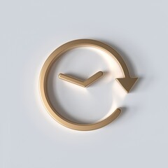 Gold clock icon. Time icon symbol. 3d illustration  - 436435685