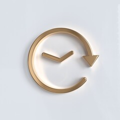 Gold clock icon. Time icon symbol. 3d illustration  - 436435686