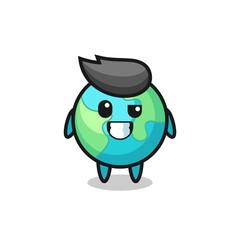 cute earth mascot with an optimistic face