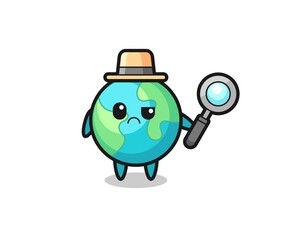 the mascot of cute earth as a detective