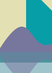 Geometric landscape generative art poster illustration