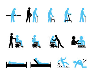 介護動作シルエット