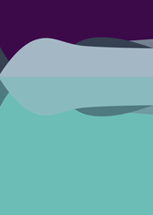 Geometric landscape generative art poster illustration