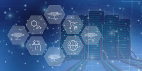 
2d illustration technology background