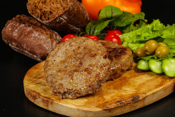 Homemade roasted cutlet minced meat