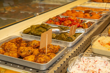 assortment of appetizers. snacks on plate