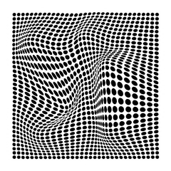 set of abstract wavy twisted distorted dots black and white texture