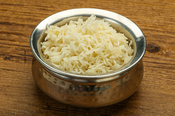 Steamed basmati rice in the bowl