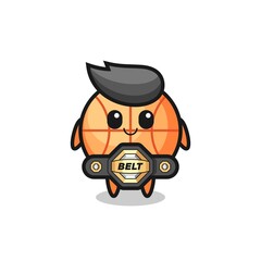 the MMA fighter basketball mascot with a belt