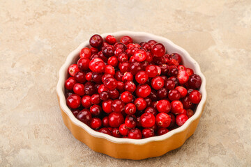 Sweet and tasty cranberry in the bowl