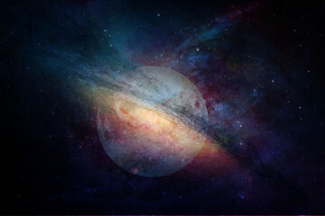 Obraz na płótnie Canvas Space galaxies, planet and stars in the night sky