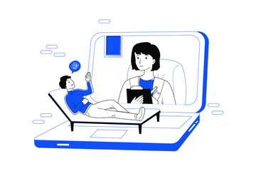 Online Doctor Consultation Illustration concept. Flat illustration isolated on white background.