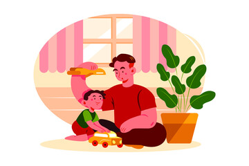 Father's Day Illustration concept. Flat illustration isolated on white background.