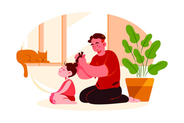 Father's Day Illustration concept. Flat illustration isolated on white background.
