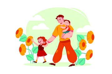 Obraz na płótnie Canvas Father's Day Illustration concept. Flat illustration isolated on white background.