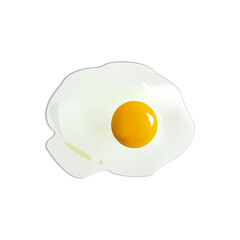 Fried egg on white background